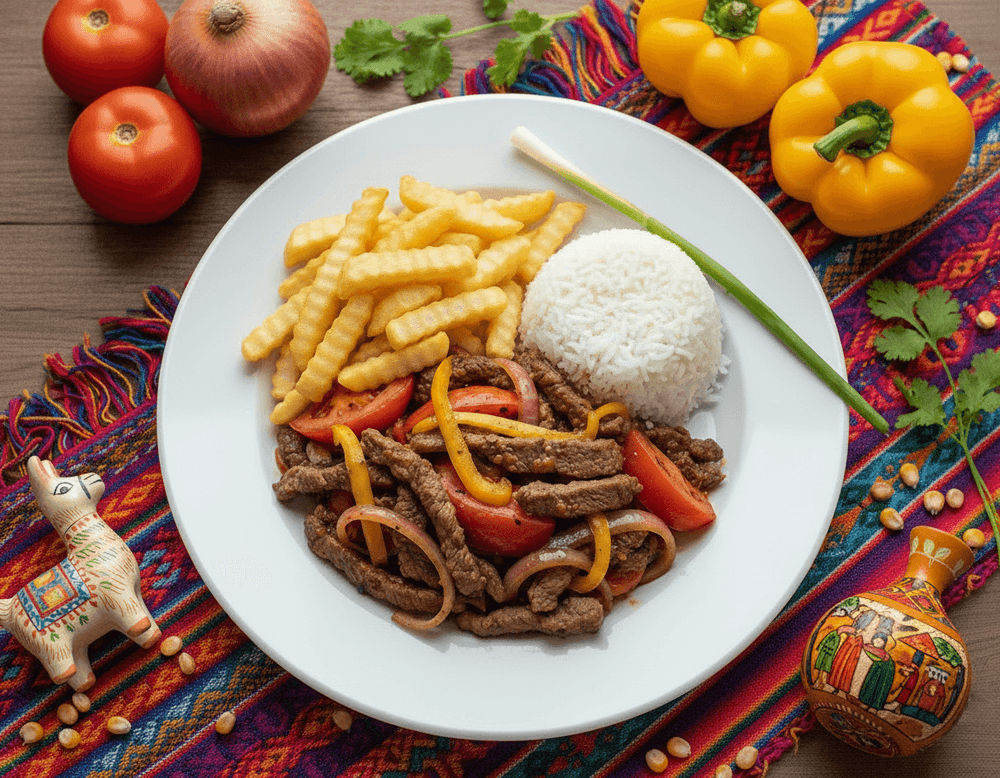 Lomo Saltado: Peruvian Stir-Fried Beef with Tomatoes and Peppers