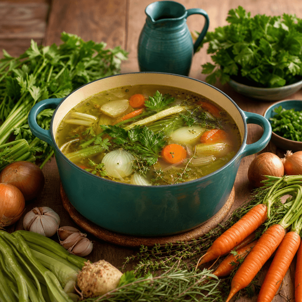 Bouillons de légumes mijotés, pilier de la cuisine SCD