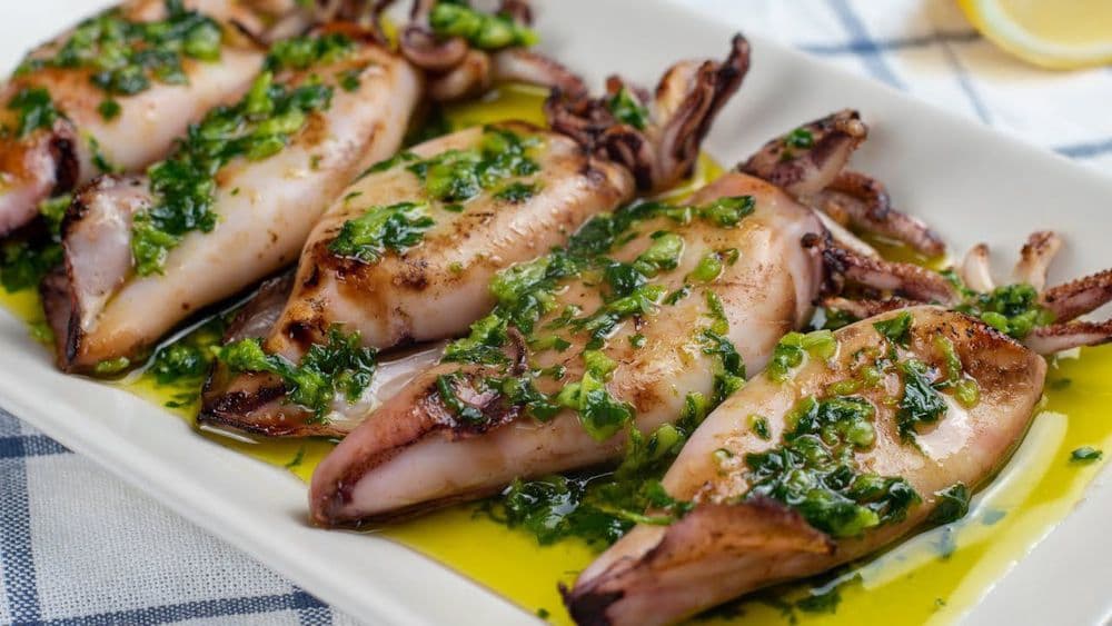 Calamaris with Green Sauce
