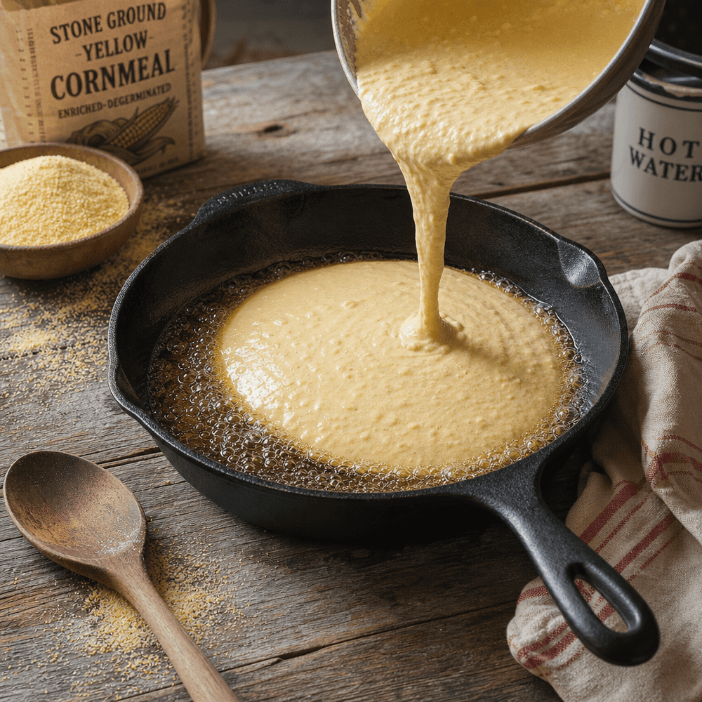 Cornbread em Frigideira de Ferro, Crosta Dourada da Tradição Sulista