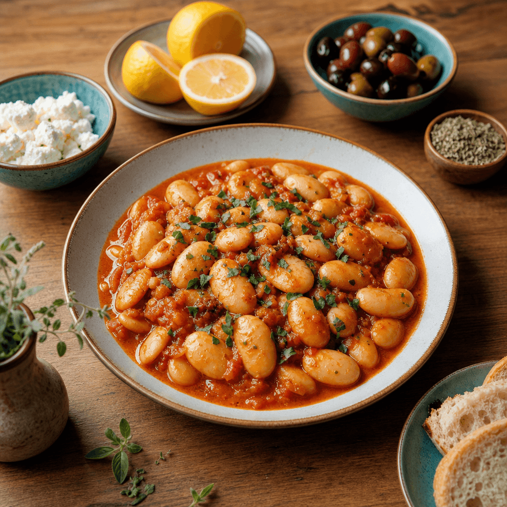 Greek giant baked beans: Giant Beans in Tomato Sauce