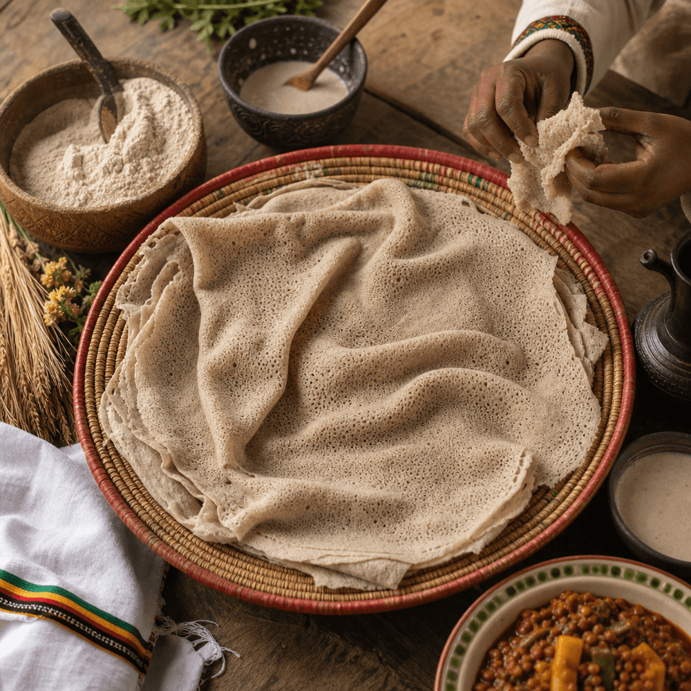 Injera, pain fermenté et rituel de partage éthiopien