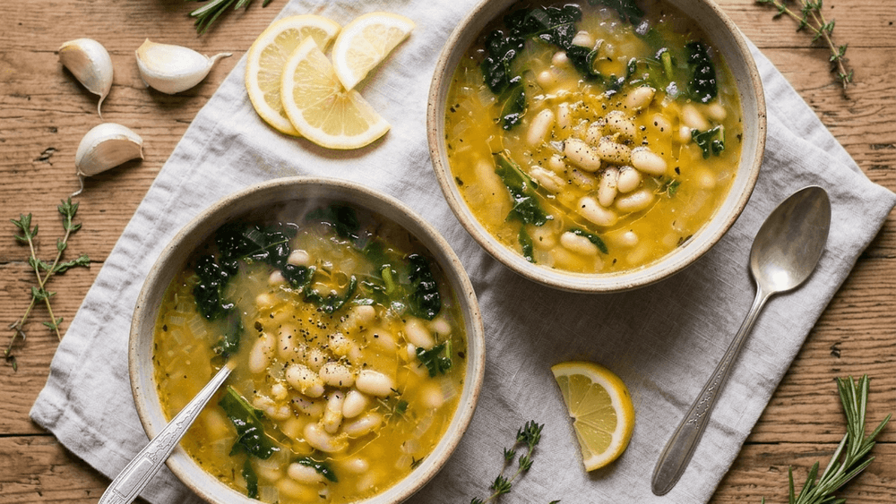 Kale and White Bean Soup with Garlic and Lemon