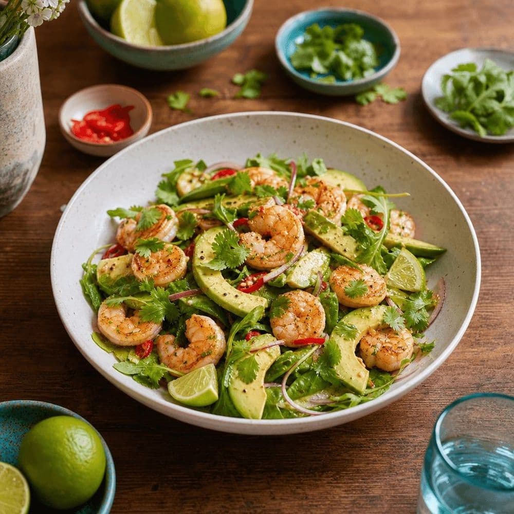 Keto King Prawn and Avocado Salad with Lime