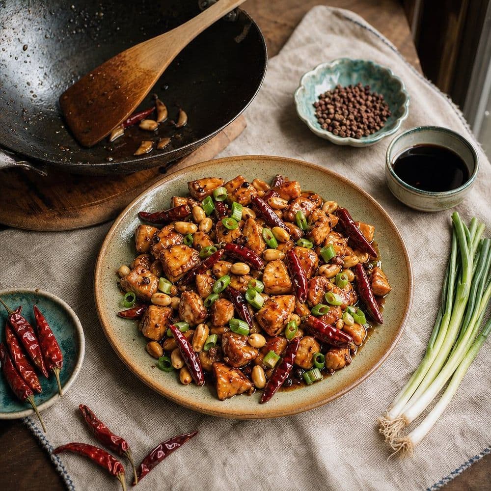 Poulet Kung Pao : quand le piquant du piment rencontre le picotement du poivre de Sichuan