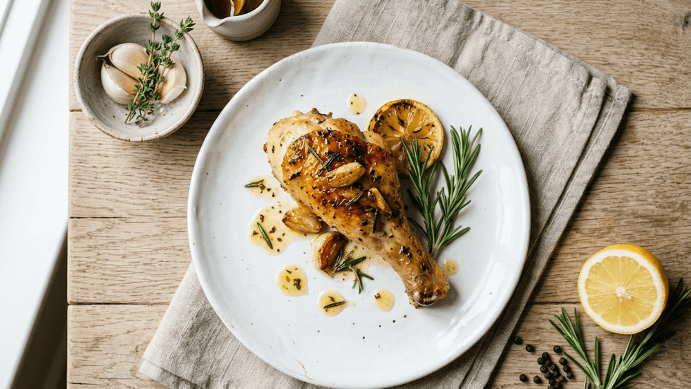 Pollo Asado al Limón con Romero y Tomillo