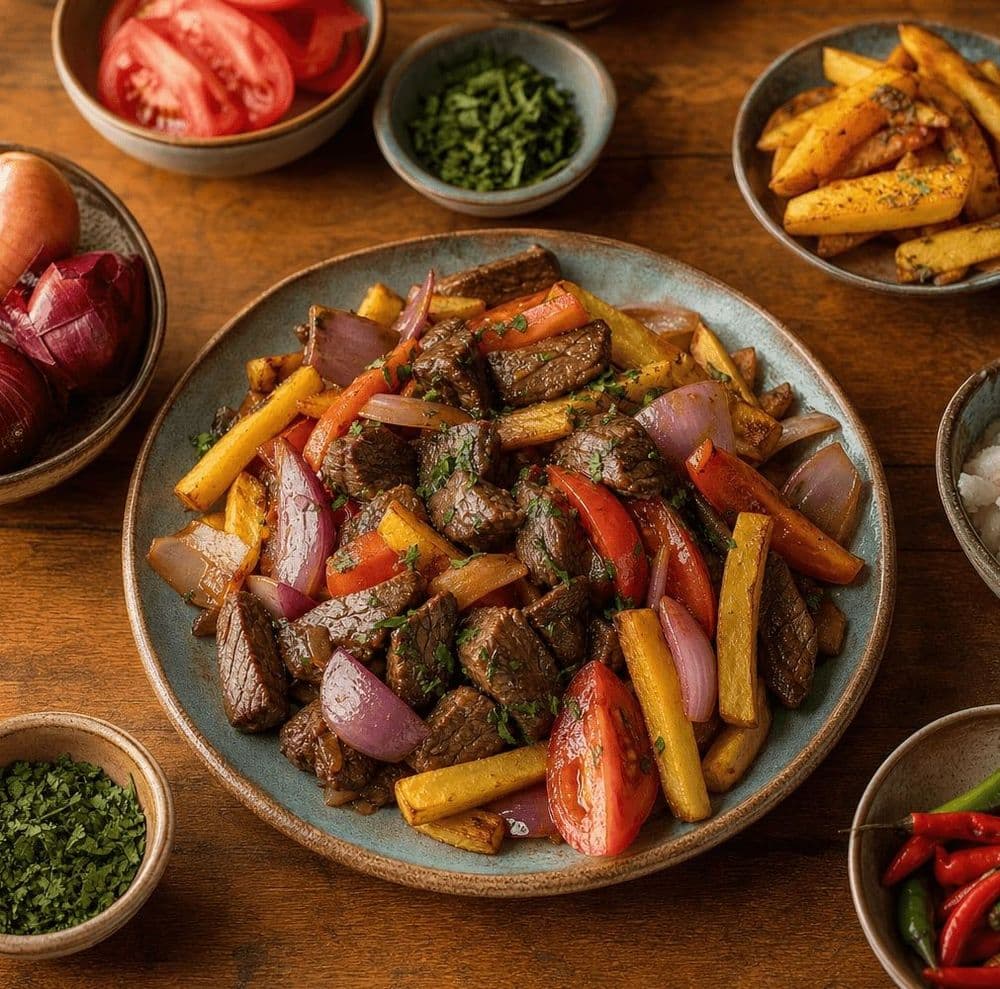 Lomo saltado: ternera y patatas a la tradición peruana