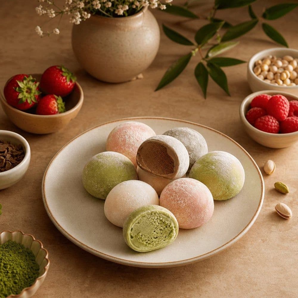 Mochi-Eis, der richtige Moment zum Servieren