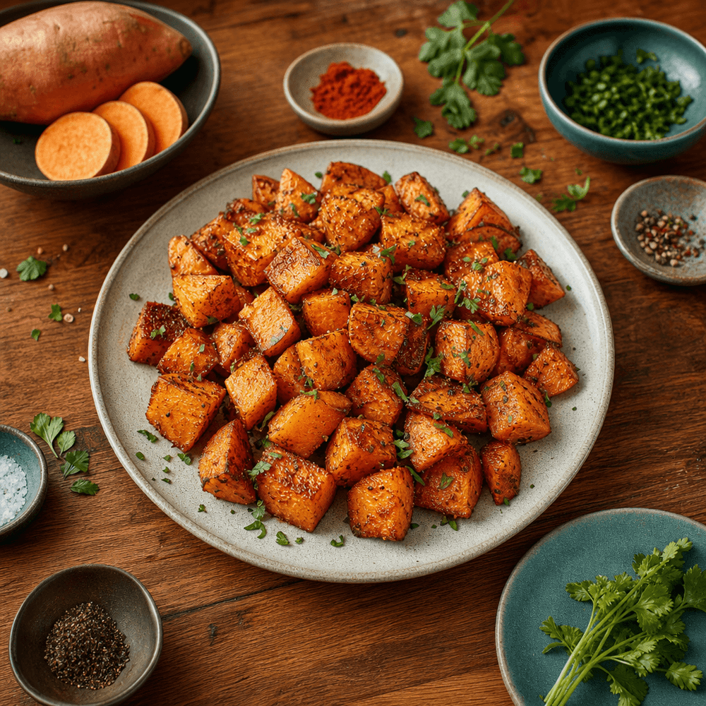 Patate douce poêlée, dorée et fondante à souhait