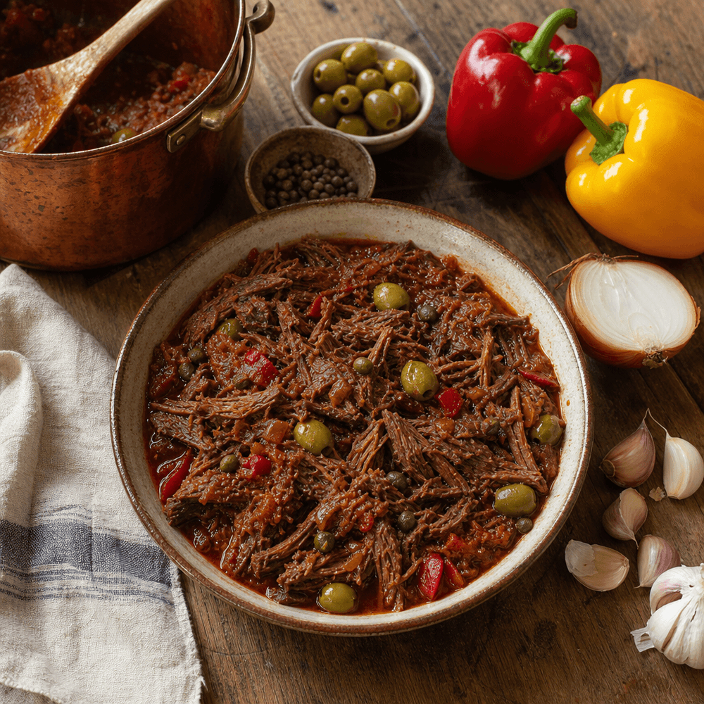 Ropa Vieja: Cuban Shredded Beef with Pepper Sofrito