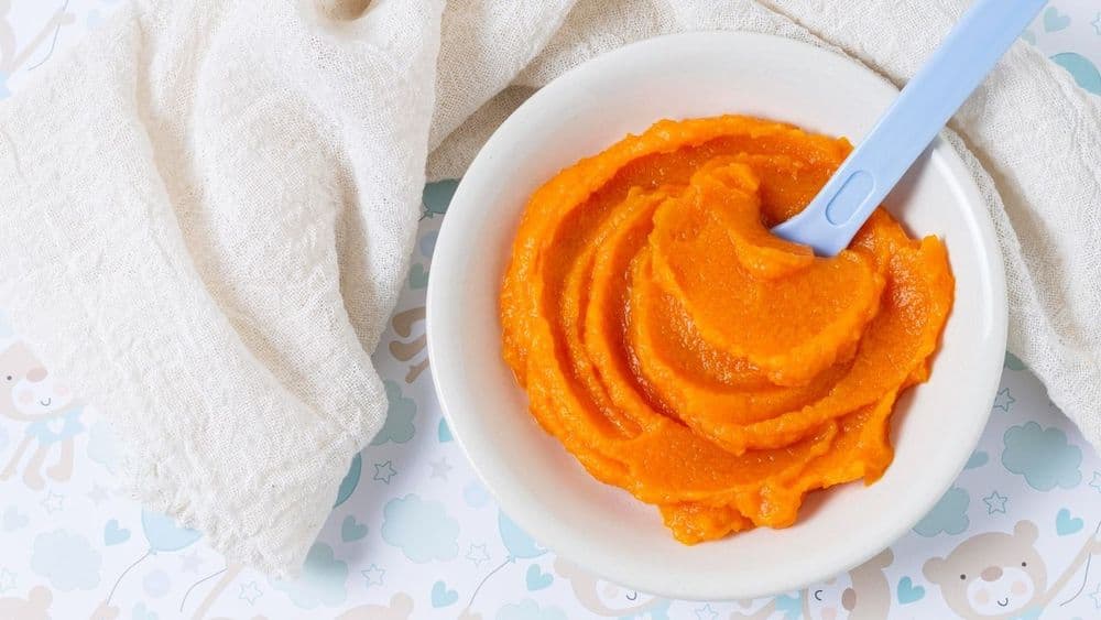 Puré de boniato sin añadidos, primera textura dulce y segura